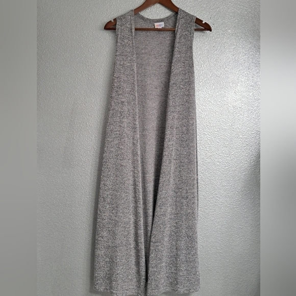 Marled Grey Knit Open Vest  Size M - Picture 6 of 11